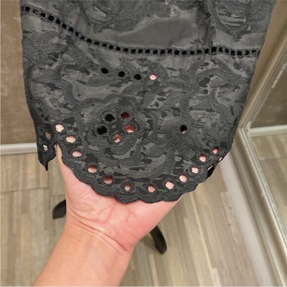 Adam Lippes tiered eyelet black dress, US2 - Picture 5 of 11